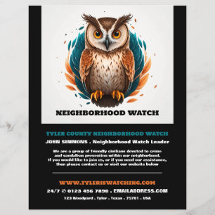 Flyer Owl Design, Anúncio de vigilância da comunidade de