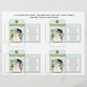 Flyer Pacote De Doces Engraçados Boneco De Neve Fezes Co