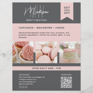 Flyer Padaria de Logotipo de Monograma Personalizado Pan