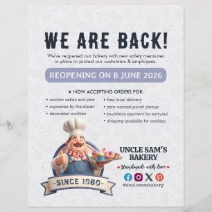 Flyer Padaria Loja Chef de Confeitaria Sobremesas Reaber