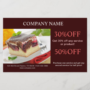 Flyer Padaria moderna do bolo do cupcake da sobremesa