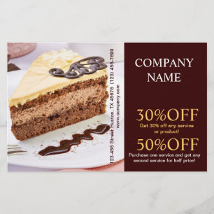 Flyer Padaria moderna do bolo do cupcake da sobremesa