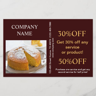 Flyer Padaria moderna do bolo do cupcake da sobremesa