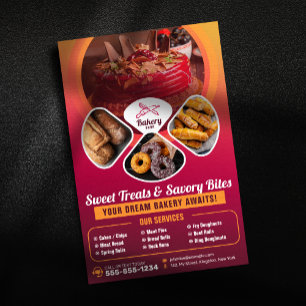 Flyer Padaria Profissional Doces Tortas Chef de Confeita