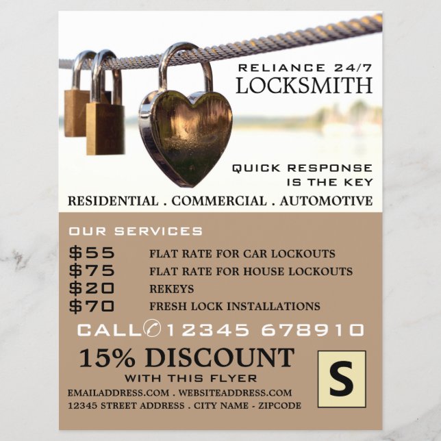 Flyer Padlocks Hanging on Rope, Publicidade a Artesanato (Frente)