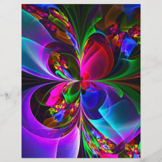 Flyer Padrão Azul Vermelho Abstrato Floral Moderno #12