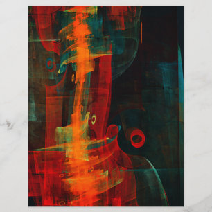 Flyer Padrão de Abstrato de Arte Moderno Vermelho Azul-L