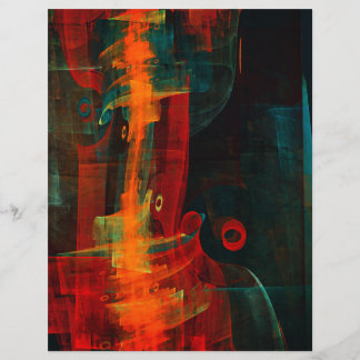 Flyer Padrão de Arte Abstrata Moderna Azul Laranja Água
