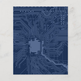 Flyer Padrão de Circuito de Placa-Mãe Geek Azul