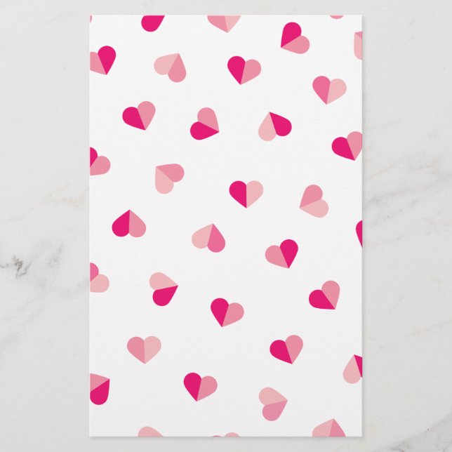 Flyer Padrão de Coração Rosa Bonito (Frente)
