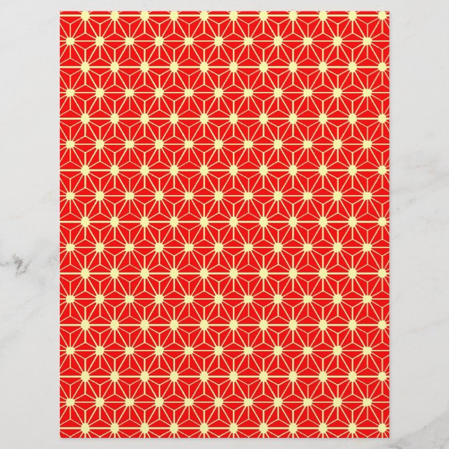 Flyer padrão de estrelas vermelhas com linha amarela (Frente)