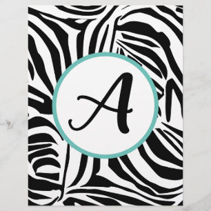 Flyer Padrão de impressão de zebra preto e branco em neg