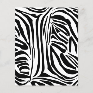 Flyer Padrão de impressão de zebra preto e branco em neg
