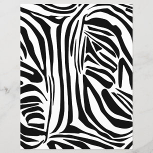 Flyer Padrão de impressão de zebra preto e branco em neg