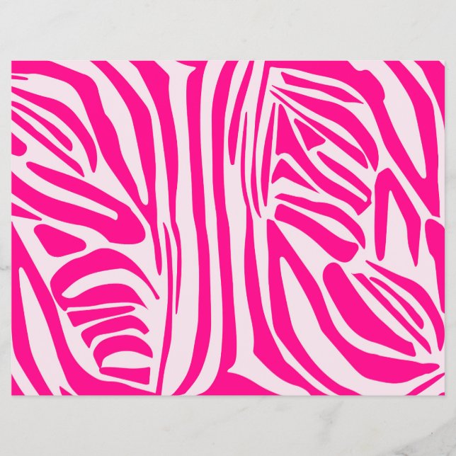 Flyer Padrão de Impressão de Zebra Rosa (Frente)