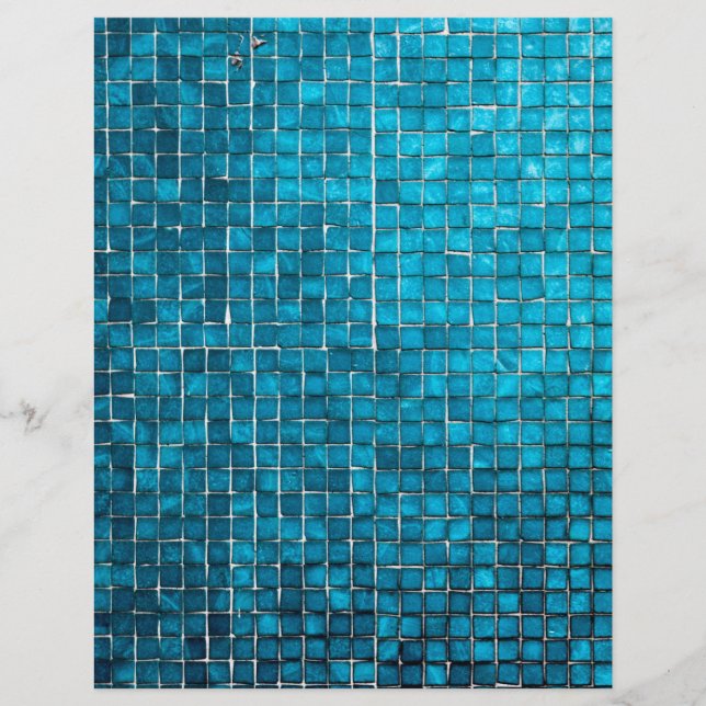 Flyer Padrão de mosaico azul (Frente)