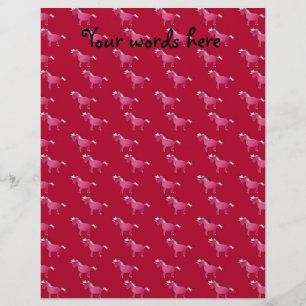 Flyer Padrão de unicórnio vermelho