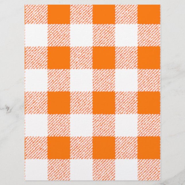 Flyer Padrão de Verificação de Gingham Laranja (Frente)