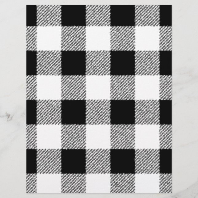 Flyer Padrão de verificação de Gingham preto e branco (Frente)