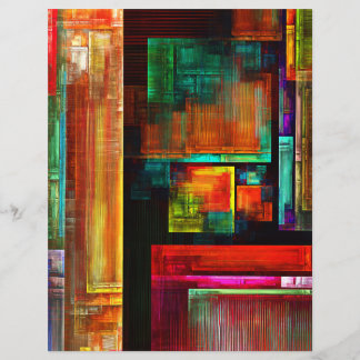 Flyer Padrão Moderno de Abstrato de Arte Quadrados Color
