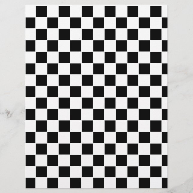 Flyer Padrão Xadrez Preto e Branco (Frente)