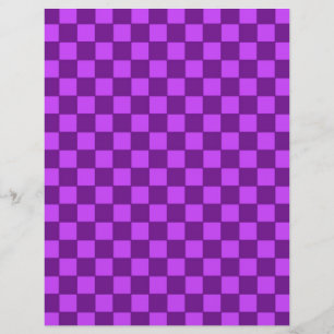 Flyer Padrão Xadrez Roxo e Magenta