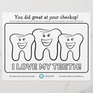 Flyer Página de Coloração dentária para Crianças