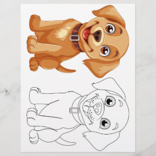 Flyer Página de coloração do cão de desenho animado boni
