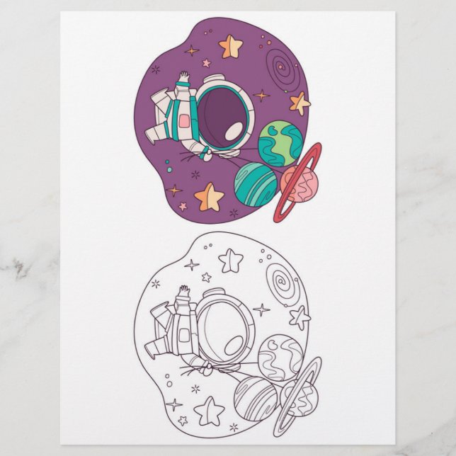 Flyer Página de coloração do espaço externo (Frente)