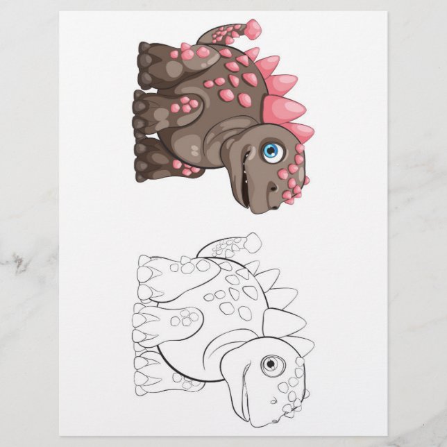 Flyer Página de colorir dinossauros de boneca (Frente)