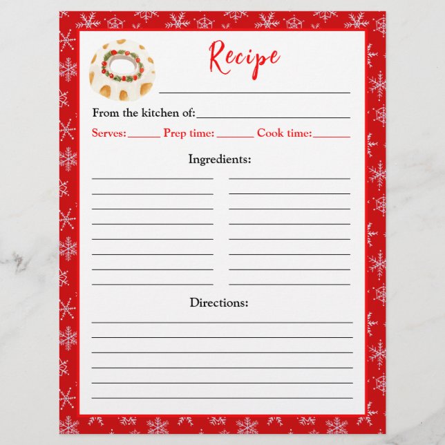 Flyer Página de Receita de Bolo Bundt de Confeitaria de  (Frente)