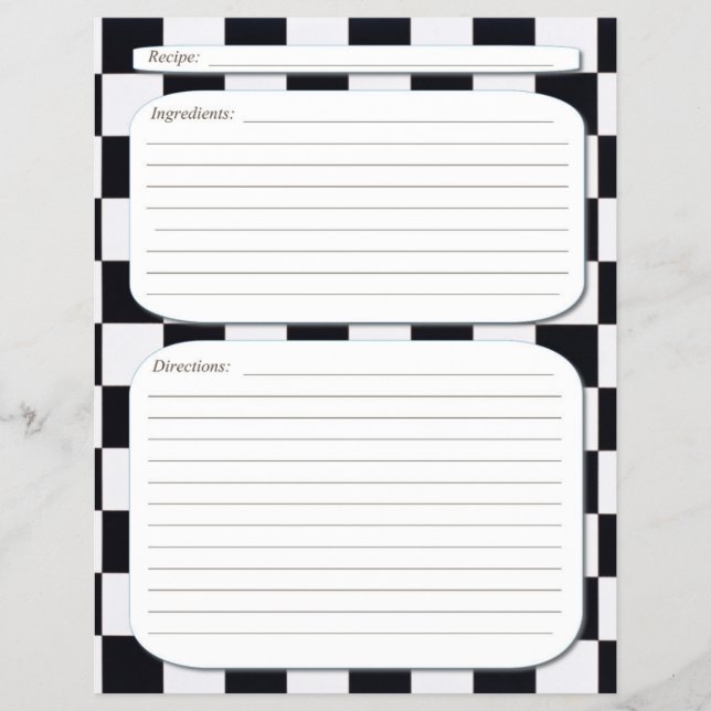 Flyer Página de receita em branco preto (Frente)