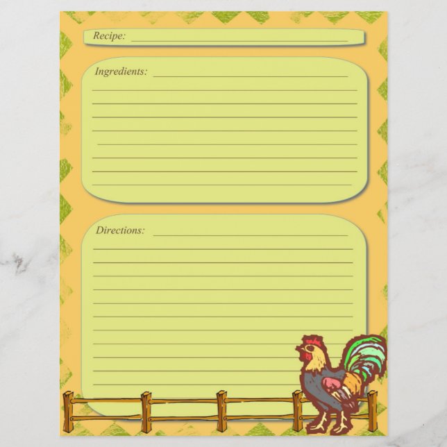 Flyer Página de receitas de tema de fazenda de galeria (Frente)