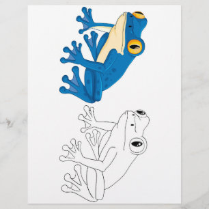 Flyer Página para colorir de sapo fofo