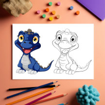 Página para colorir dragão de desenho animado fofo