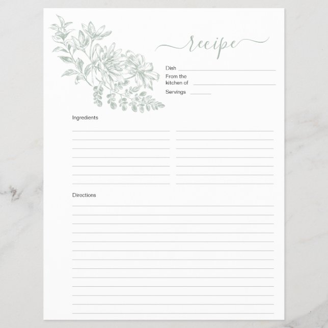 Flyer Página Receita Verde De Dois Lados Para Binder (Frente)