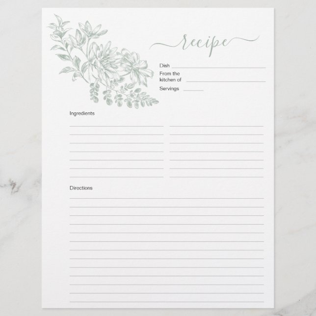 Flyer Página Receita Verde De Dois Lados Para Binder (Frente)