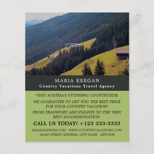 Flyer Paisagem Austríaca, Publicidade por Agência Viagem (Frente)