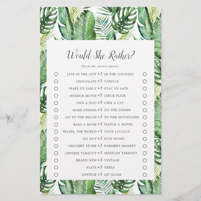 Flyer Palma Tropical Selvagem Ela Iria Jogar Preferencia (Frente)