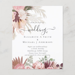 Flyer Pampas de Grass Tropicais de Vinho de Borgonha