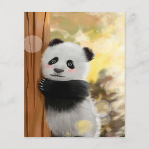 Flyer Panda de Desenho Animado Colorido   Presente Diver
