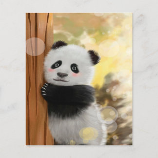 Flyer Panda de Desenho Animado Colorido | Presente Diver