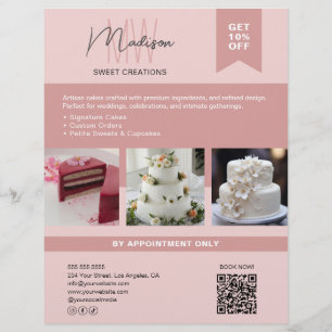 Flyer Panificação Bolo Logotipo Personalizado Monograma