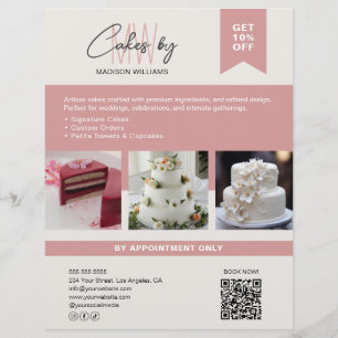 Flyer Panificação Bolo Personalizado Logotipo Monograma