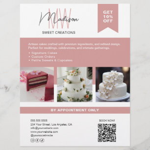 Flyer Panificação Bolo Personalizado Logotipo Monograma