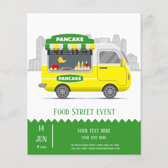 Flyer Panqueca de rua de Food Truck (Frente)