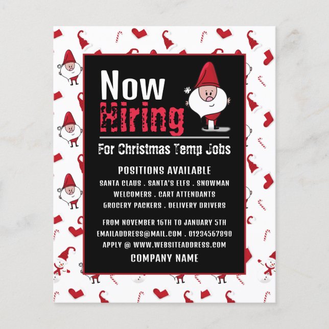 Flyer Papais noeis e Snowman, Publicidade ao Recrutament (Frente)