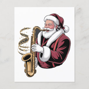 Flyer Papais noeis Jogando Saxofone Xmas Musicalista Sax