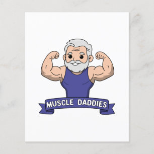 Flyer Papaizão Musculoso Fofo Kawaii Barbudo