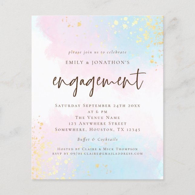 Flyer PAPEL Azul Cor de Água Cor de Água Cor Marrom Noiv (Frente)